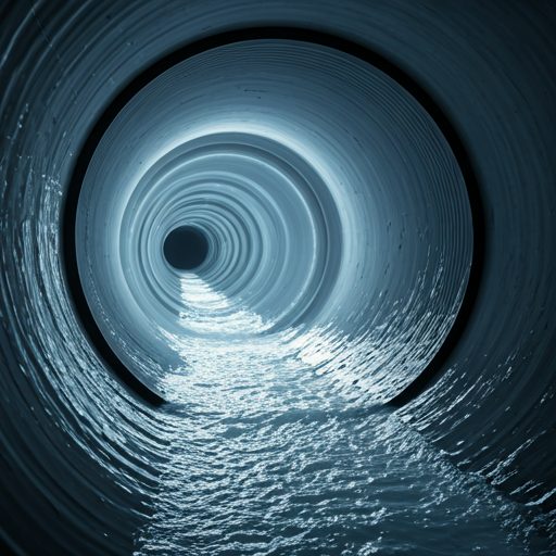 Intérieur de canalisation après hydrocurage