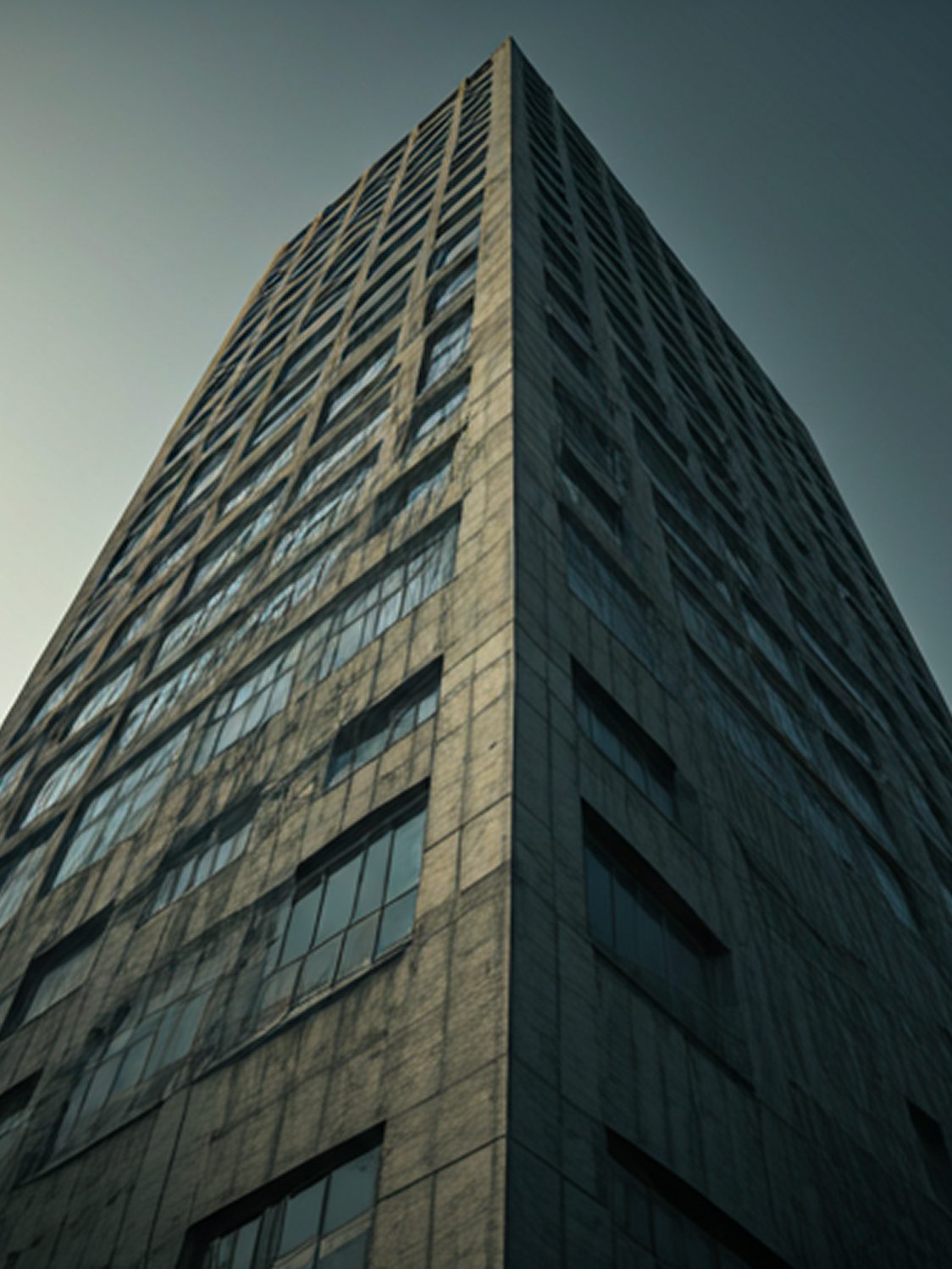 Tour de bureaux en béton et verre