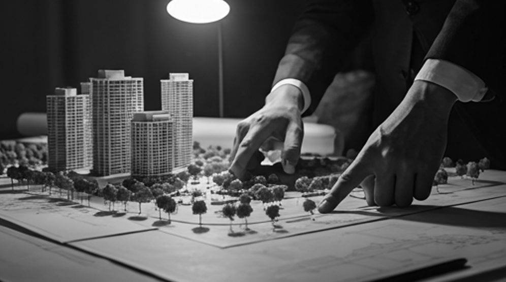 Maquette architecturale d'un quartier