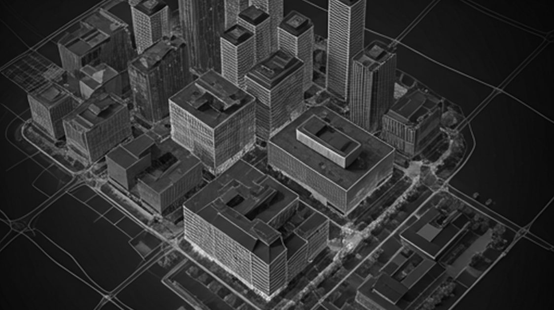 Maquette 3D d'un quartier urbain