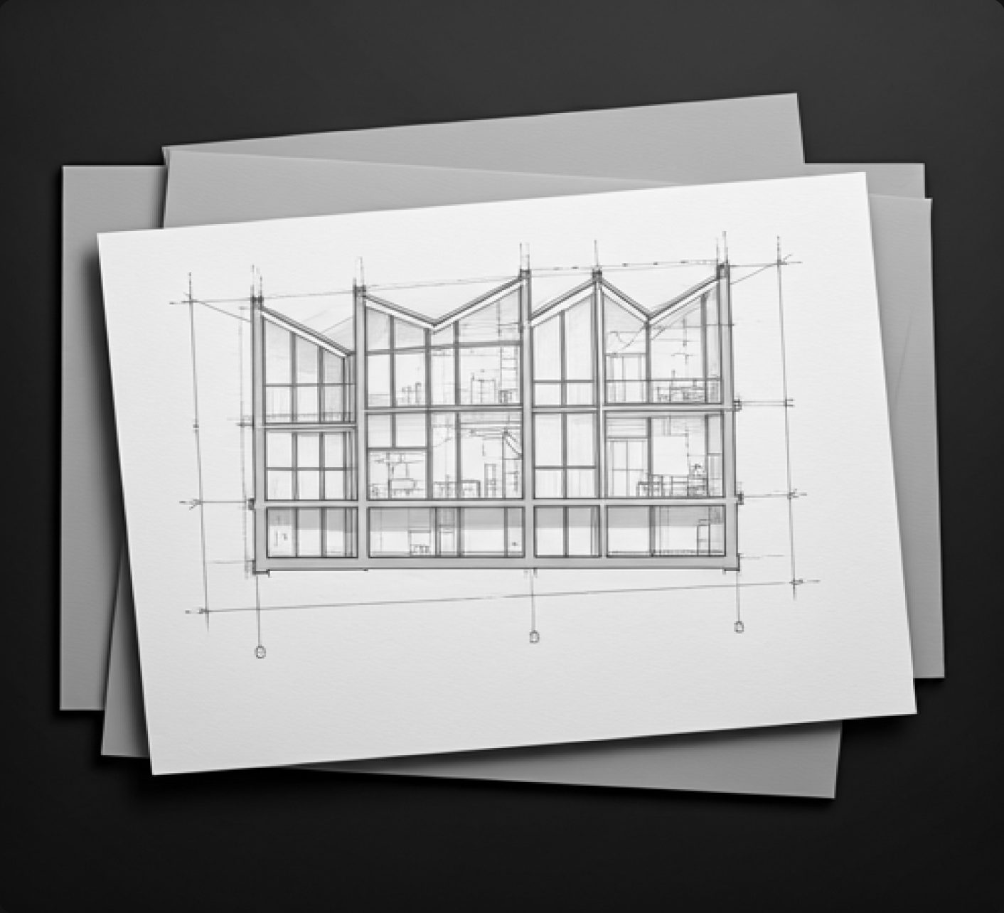 Croquis de coupe architecturale
