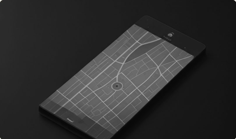 Carte du quartier sur un téléphone