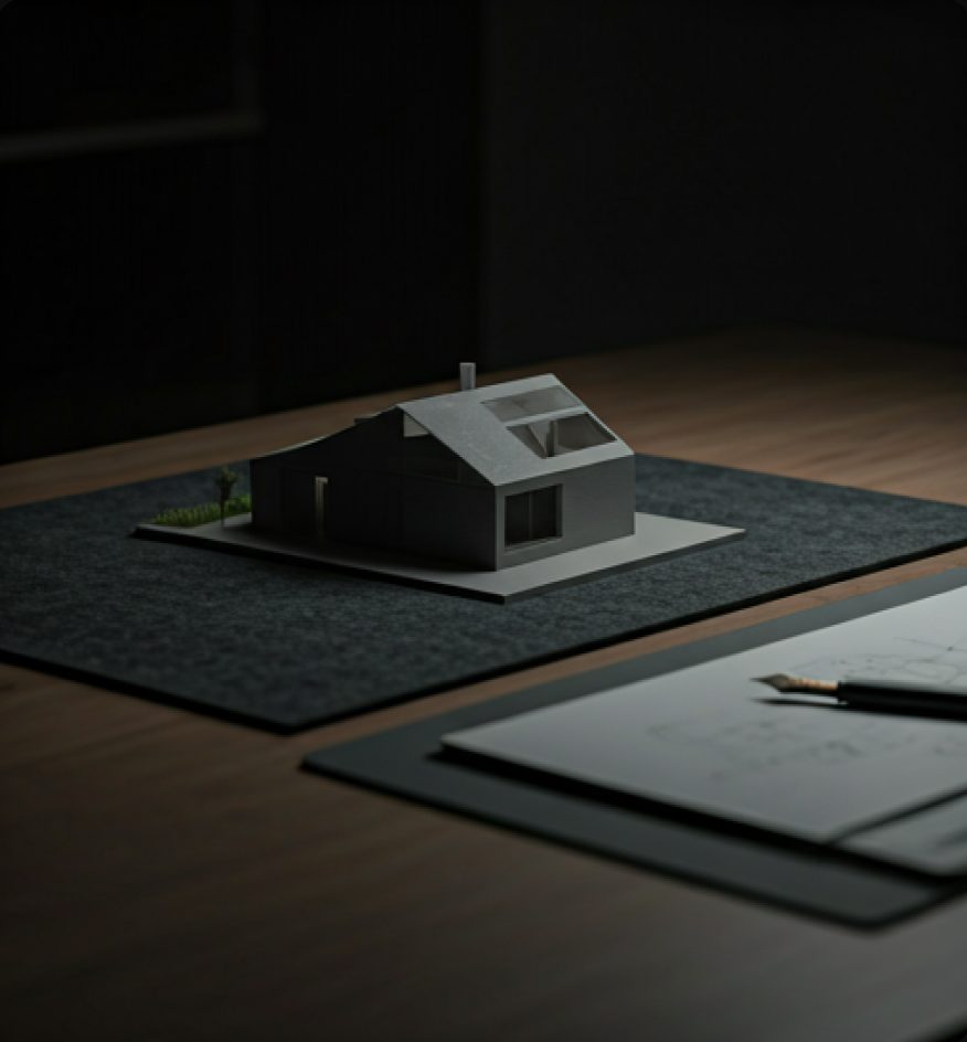 Maquette de maison sur une table