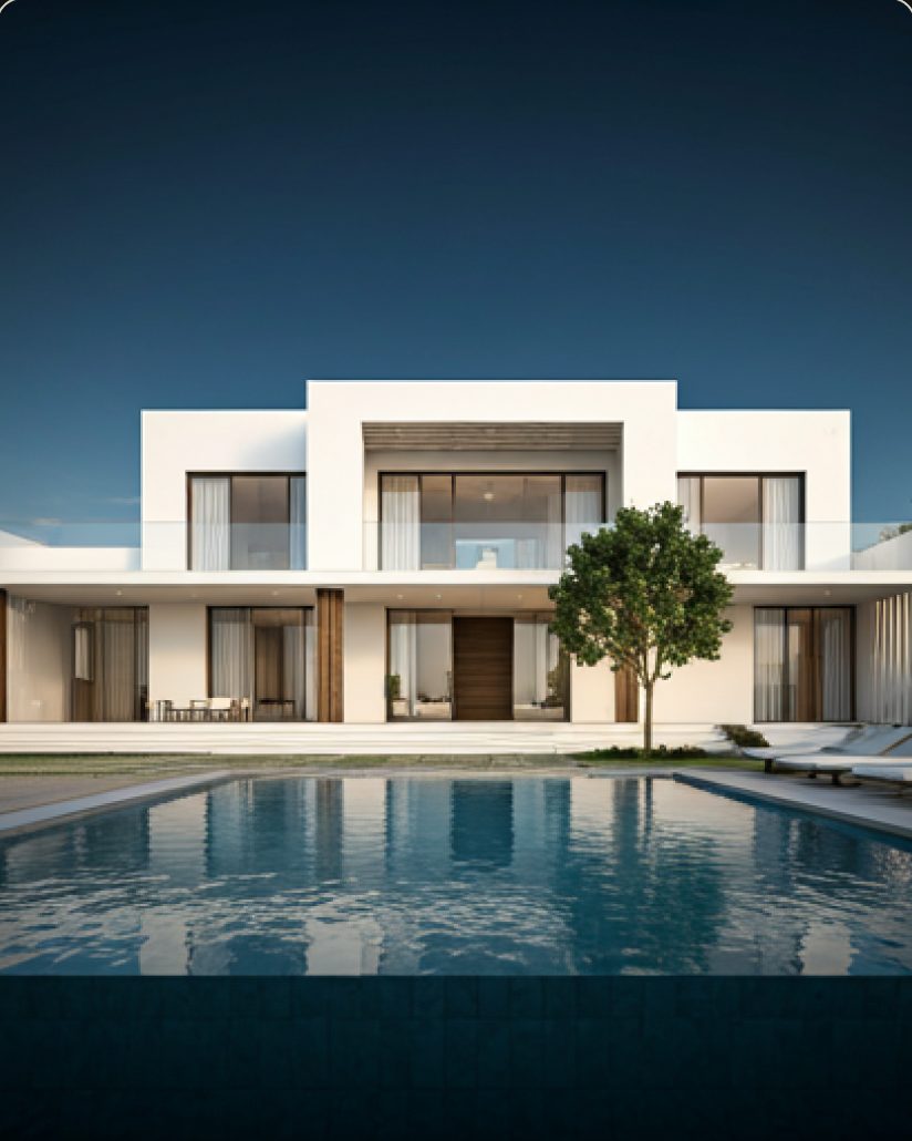 Villa blanche avec piscine