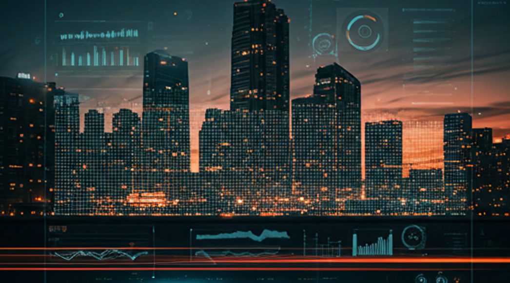 Ville connectée la nuit